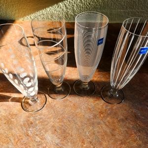 4 Mikasa Crystal Champaign Flutes